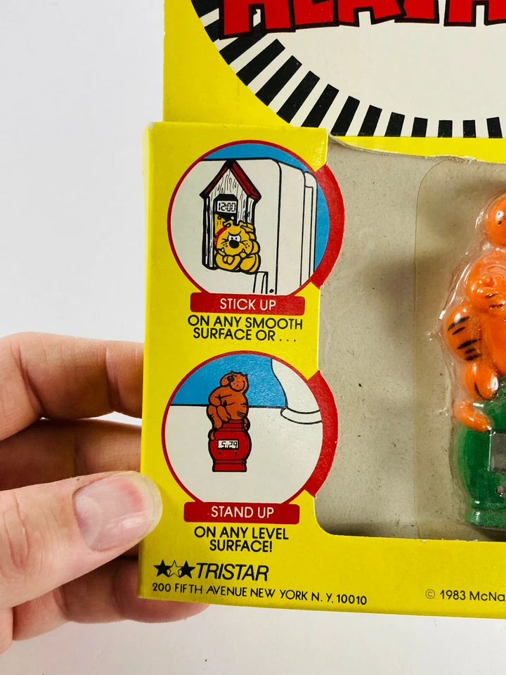 罕见 1983 Tristar Heathcliff Time Keeper 数字时钟 NOS MOC 玩具 密封 — 第 3/4 张图片