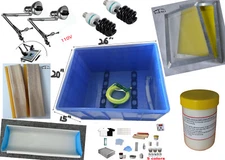 Full Set 4 Color Silk Screen Printing Press Materials Kit Screen Printing Supply