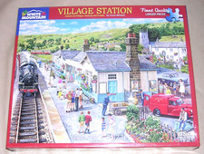 NEW HTF Village Station Train Railroad Family Travel Town 1000 Piece Puzzle Pc