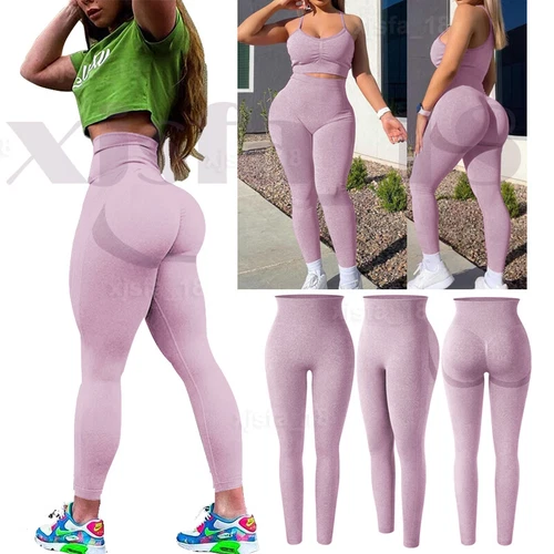 Women Anti Cellulite Yoga Pants High Waist PUSH UP Leggings Workout Trousers Gym - Picture 17 of 23