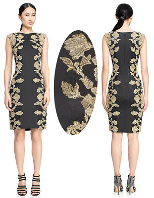 $448 Tadashi Shoji Kami Embroidered Lace Panel Black & Gold Dress 10 NWT | eBay $448 Tadashi Shoji Kami Embroidered Lace Panel Black & Gold Dress 10 NWT | eBay