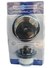 Jones Stephens B51039 One And Two-Hole Lift Turn Tub Drain Trim Kit Matte Black