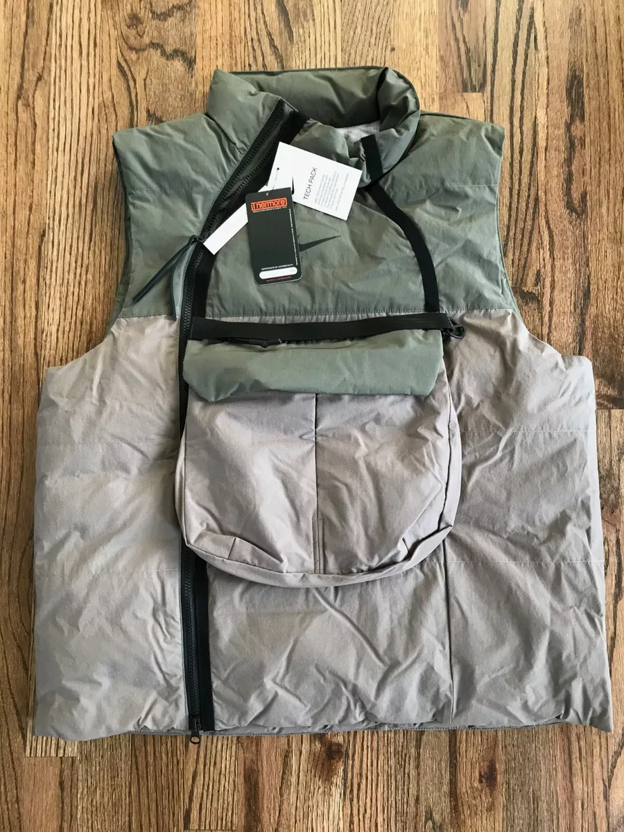 63 Nike NSW Tech Pack Utility Cargo Vest Olive Grey NikeLab CU3766 081 Men S-XL