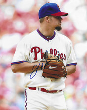 Signed 8X10 JOE BLANTON Philadelphia Phillies Autographed photo - COA