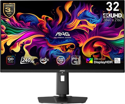 MSI MAG 321UPX QD-OLED, 32'' 4K UHD Quantum Dot OLED Gaming Monitor, 240Hz