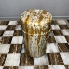 Vintage Genuine Polished Marble 4 Hole ToothBrush Holder Bathroom Accessory