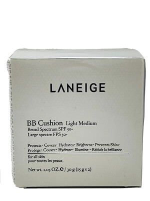 laneige bb cushion spf 50+ light medium 1.05oz distressed box