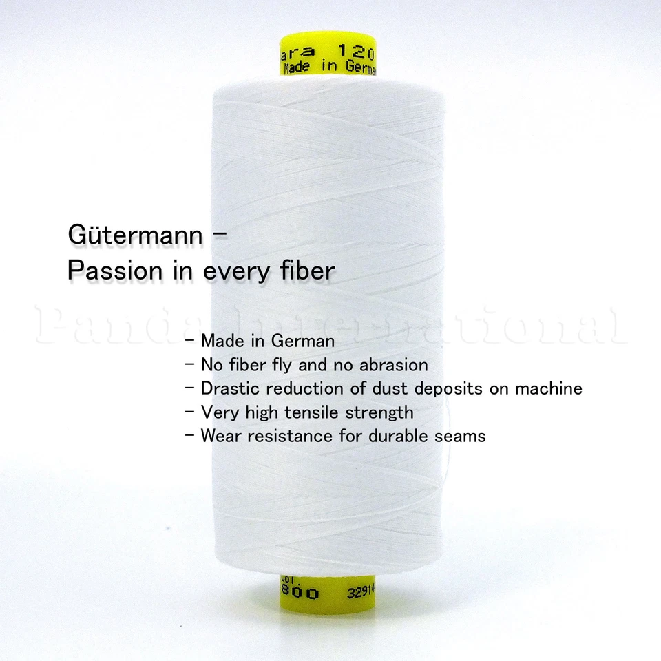 GUTERMANN Mara 120 TEX 25, HILO 100% POLIÉSTER 1094 yarda/carrete blanco 1 caja Foto 3 de 3
