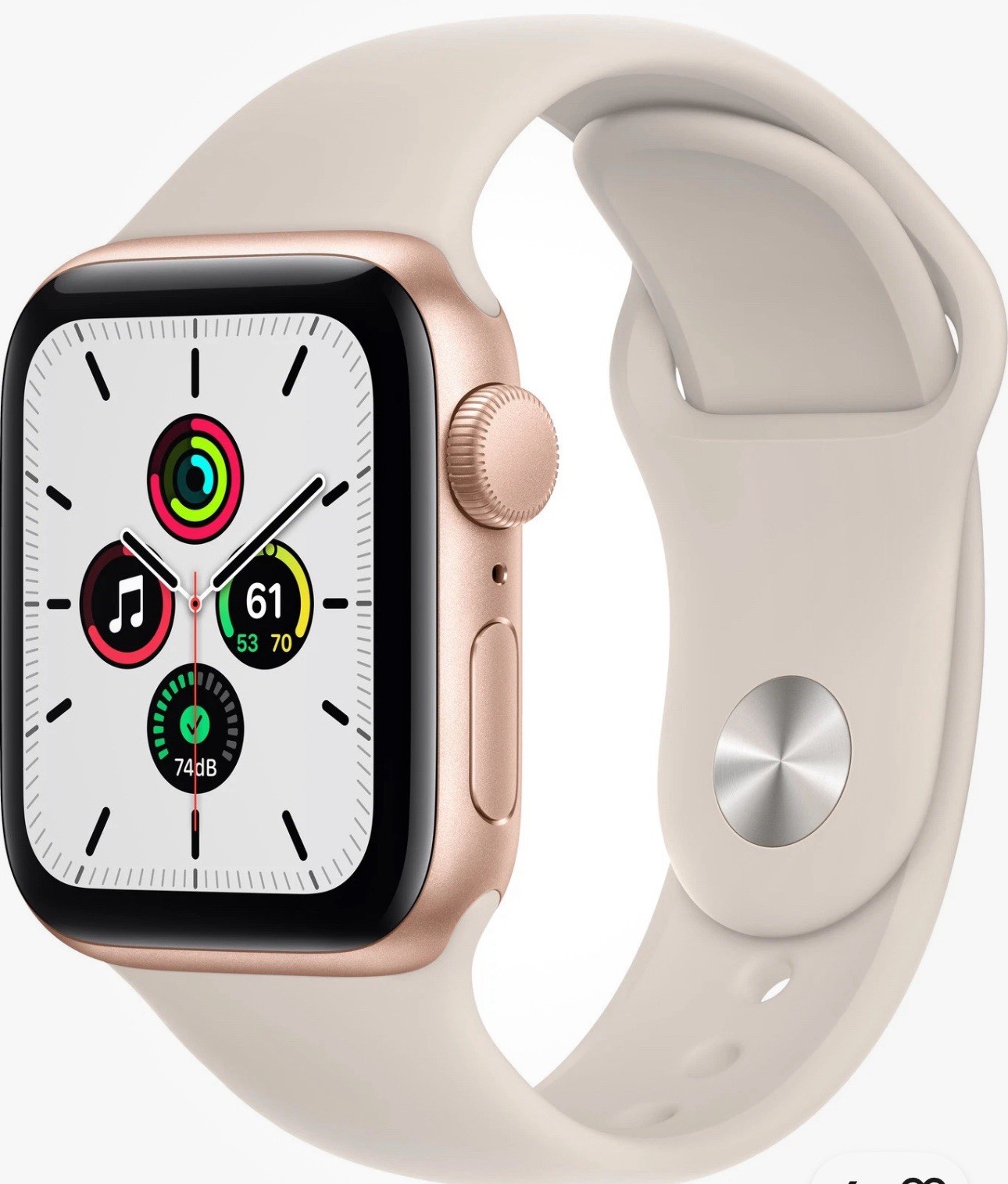 Apple Watch SE GPS (1st Gen) 40mm Gold Aluminum Case with Starlight Sport...