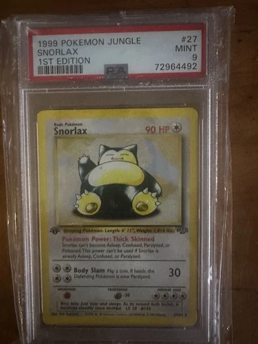 Pokémon TCG Snorlax 27/64 Jungle Unlimited Non-Holo Rare 1999 Psa 9
