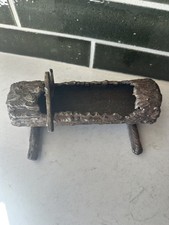 Hand Made Cast Iron Trompe VTG Cast Iron Log Valet Tray Planter