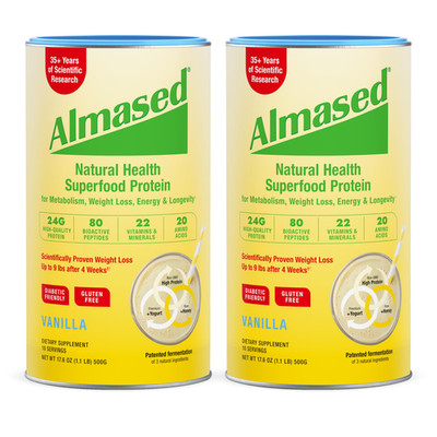 Almased Vanilla Meal Replacement Shake - Low-Glycemic High Plant Base Protein