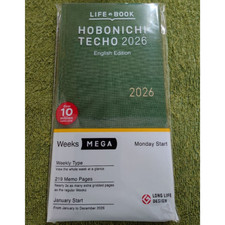 Hobonichi Techo 2026 Weeks MEGA Antique Green English Edition January Start New