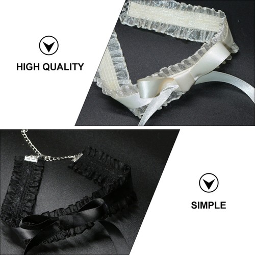 2 Pcs Retro Choker Women's Miss Bowknot Band Decor - Picture 7 of 12