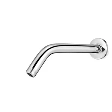 8 Inch Chrome Shower Arm with Flange - Adjustable Angle Extension Pipe