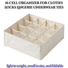 16 Cell Socks Underwear Organizer Storage Boxes for Clothes Socks Lingerie Ties
