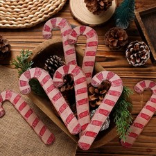 Gemscream 12 Pcs 6 Inch Rustic Christmas Candy Cane Farmhouse Christmas Candy...