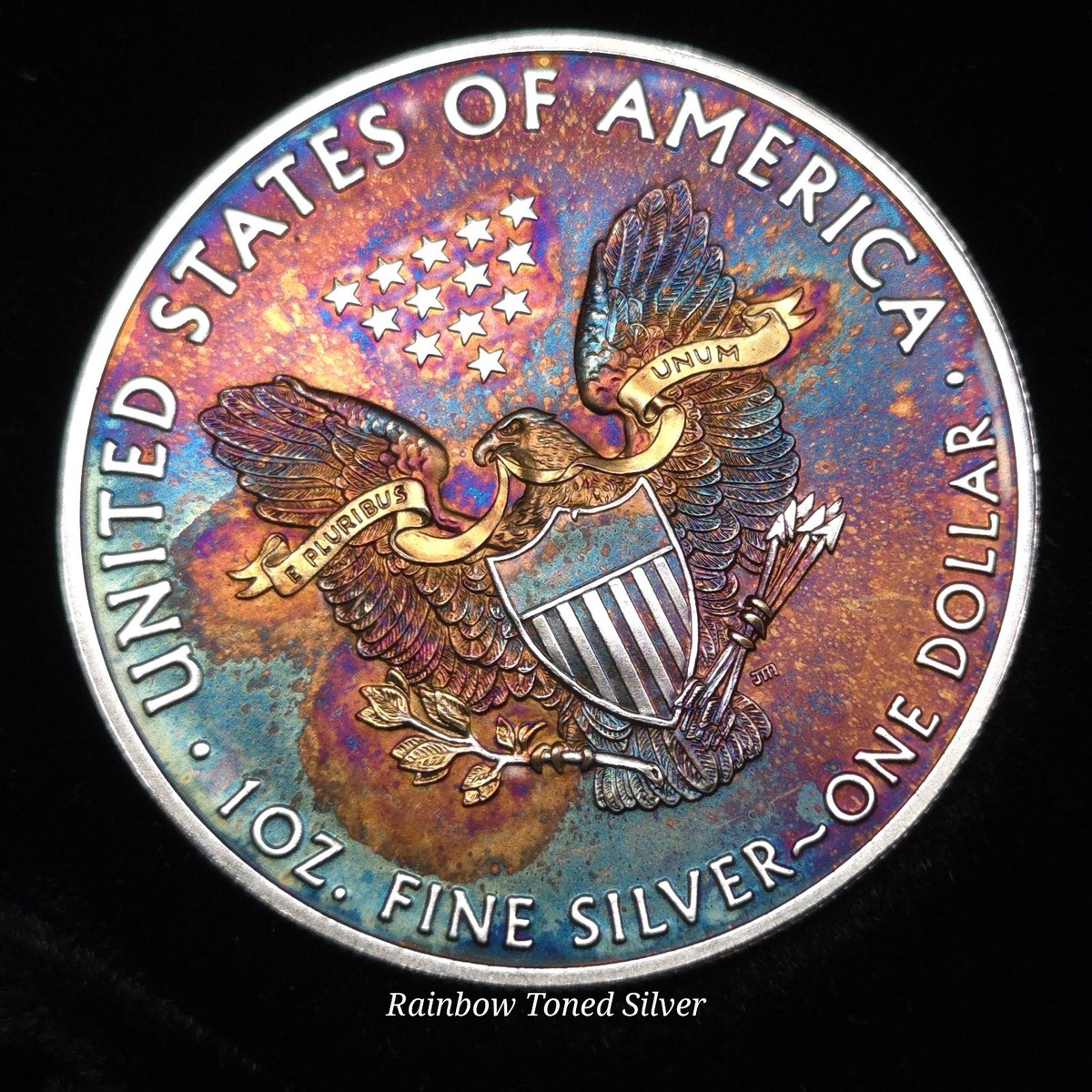 【限定】2021 Colorized American Silver Eagle 2021 Silver American Eagle Colorful Rainbow Toning #a924 | eBay