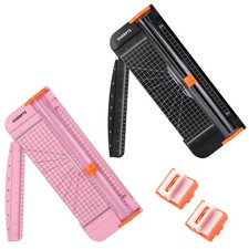 A4 Paper Cutter 12" Titanium Trimmer with Safety Guard Replacement Blades for