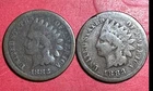 1882 & 1883 US Indian Head Cent! Both Good! Set of 2! Old US Coin!