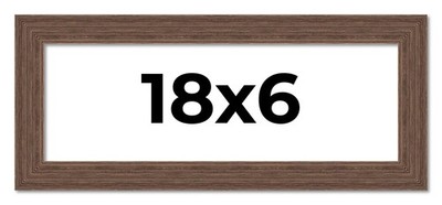 18x6 Frame Brown Farmhouse Solid Wood Picture Frame Width 1.5 Inches | Interior