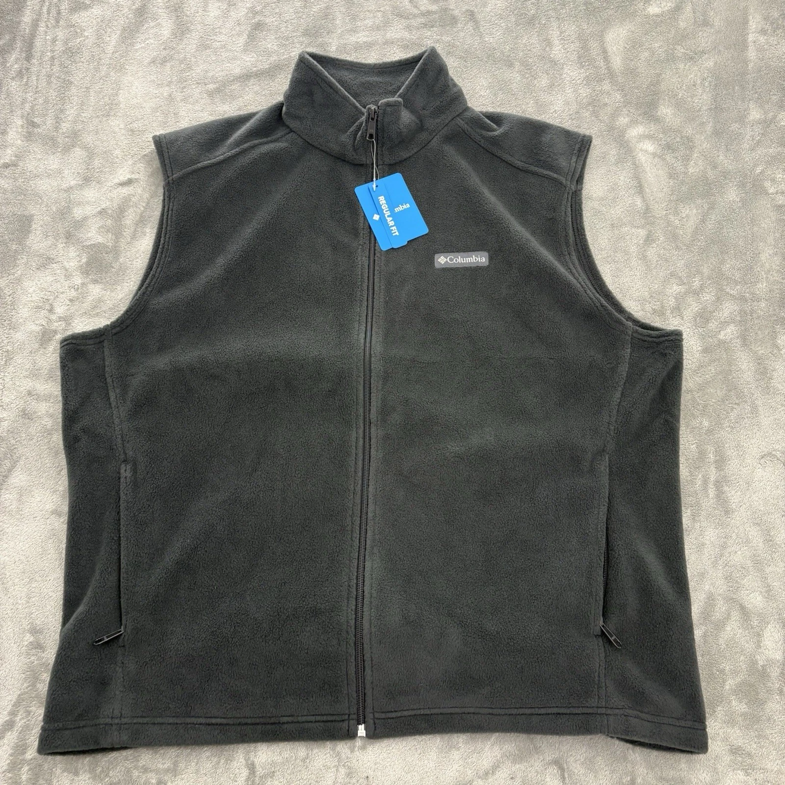 COLUMBIA Vest Mens XL Steens Mountain Black Fleece Full Zip Hiking NWT