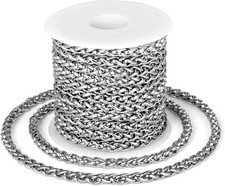 3Meter 3-8mm Stainless Steel Wheat Chain For Jewelry Making Findings Handicrafts