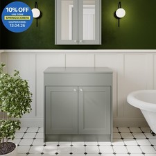 800mm Grey Traditional Bathroom Countertop Vanity Unit Floor Standing Doors