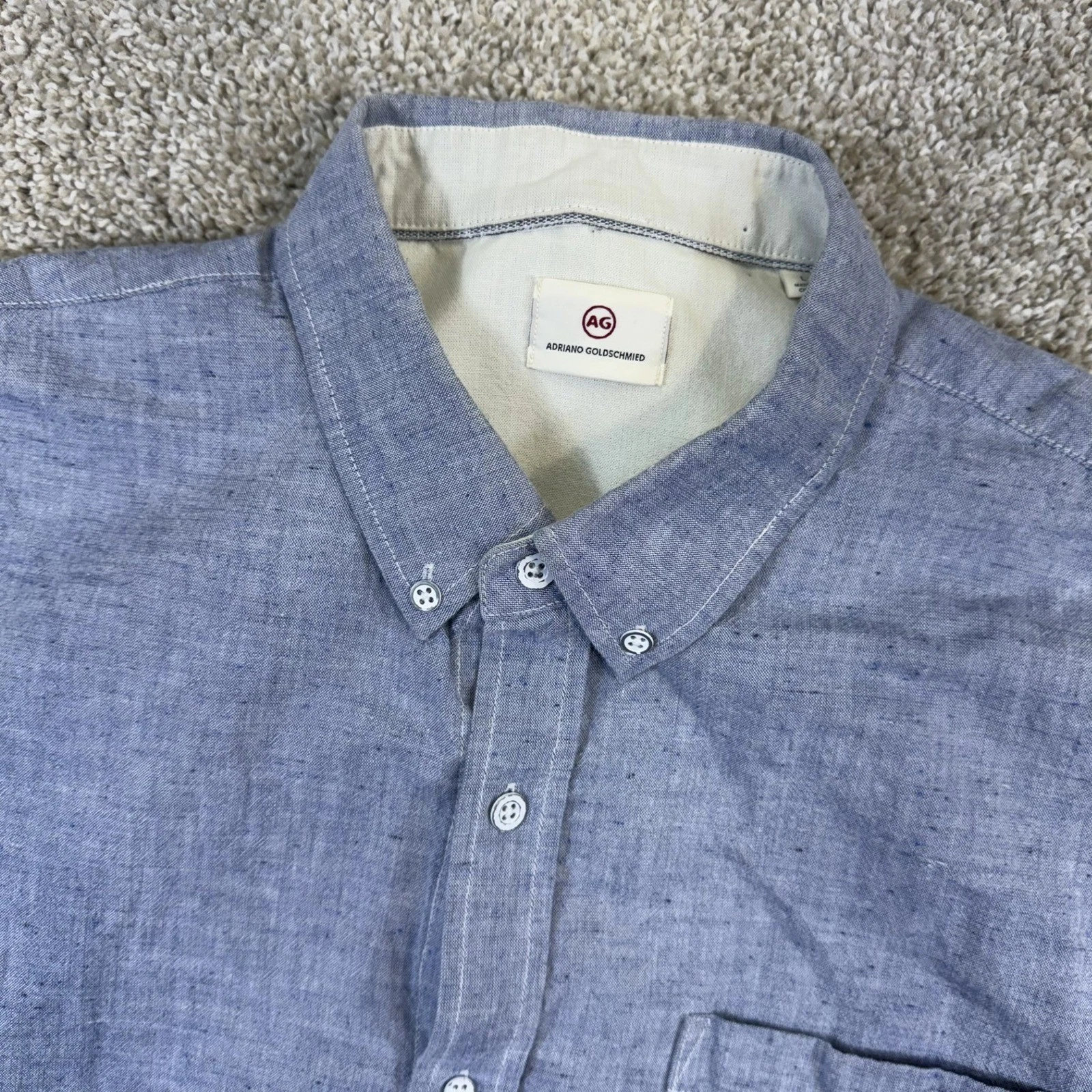 AG Adriano Goldschmied Button Down Shirt Men Large Blue Short Sleeve 8725WAC-LBP
Opens in a new wind