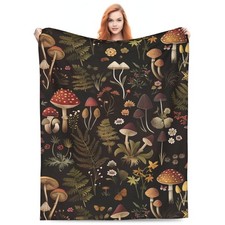 Retro Mushroom Blanket Gifts for Women Girls Kids Soft Warm Lightweight Cozy ...