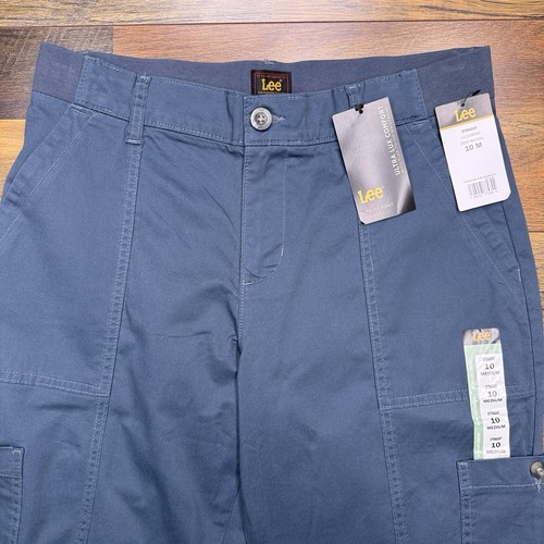 Lee Utility Pants Womens 10M Mid Rise Stretch Deep Waters Flex To Go New