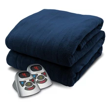 Biddeford Heated Blanket Queen Navy