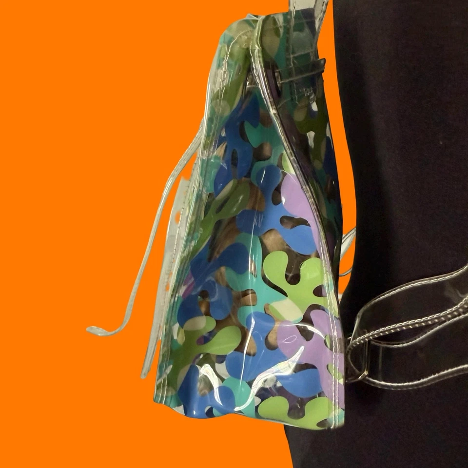 90's 00's vintage kawaii floral pvc mini backpack travel bag y2k festival - Image 3 of 4