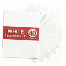 Cardstock 8.5 x 11, 40 Sheets Card Stock, 75 LB/200 GSM Thick Copy Paper, White