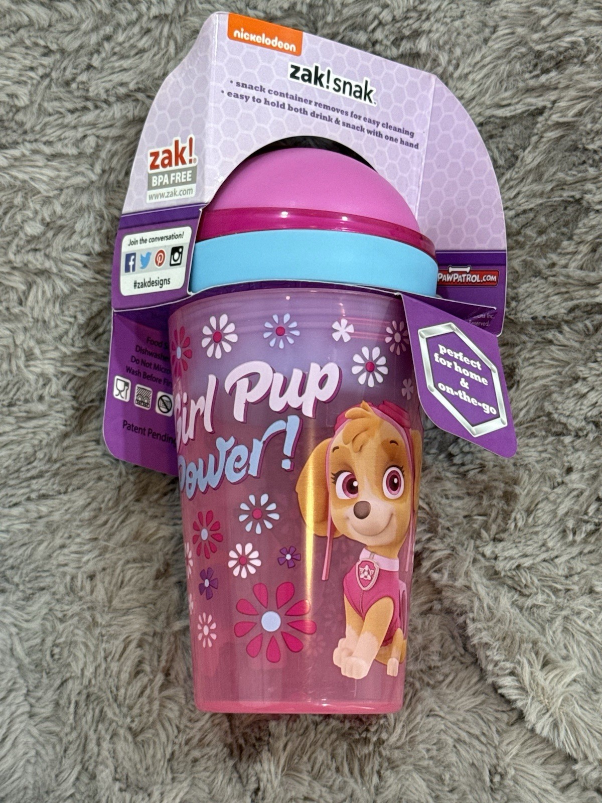 Zak! Snack 2 In 1 Girls Paw Patrol Bottle