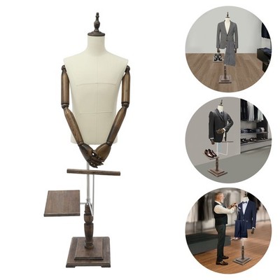 Männliche Kleidung Display Rack Höhenverstellbar Schuhhalter & Hosen Holder