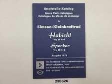 Simson Ersatzteilkatalog 1975 Kleinkraftrad Habicht Sperber Nachdruck #25B326