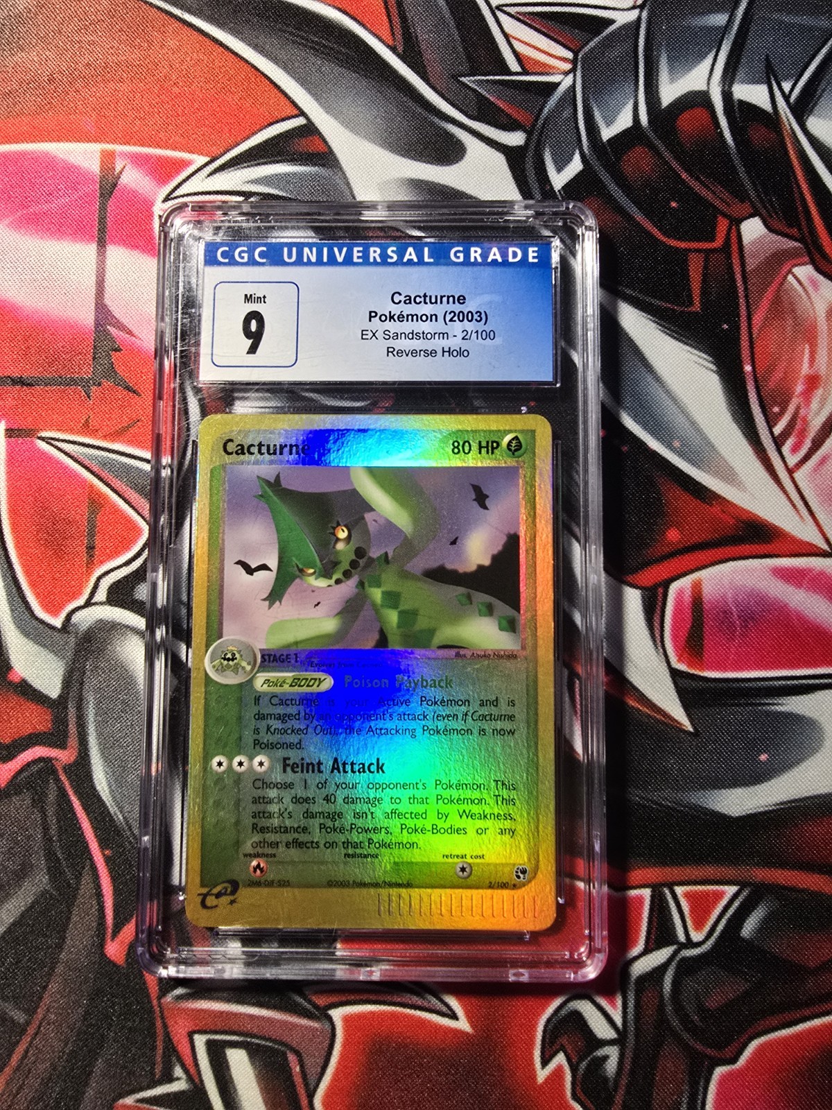 Pokémon - EX Sandstorm 2/100 Cacturne - Reverse Holo CGC 9 Mint