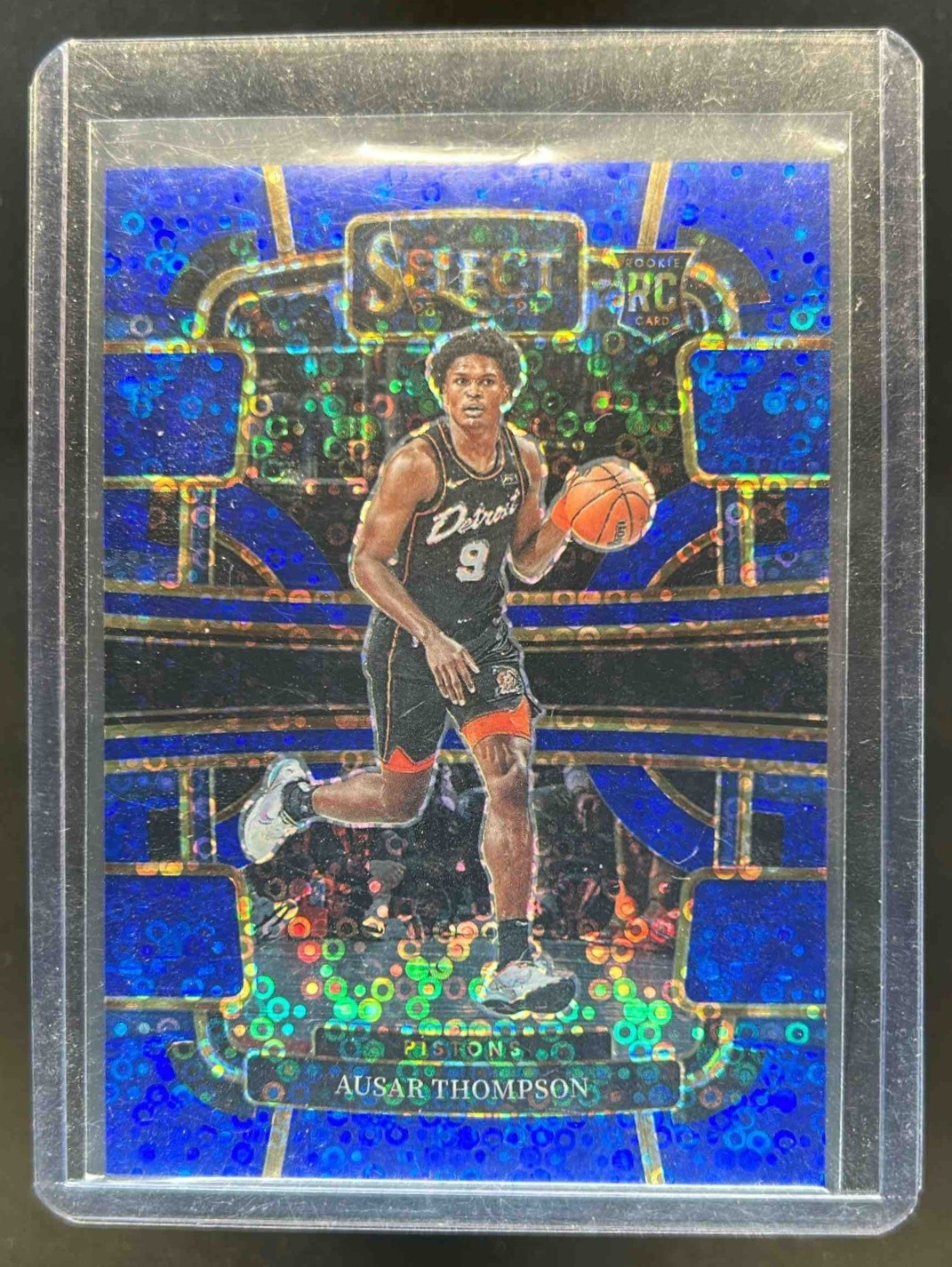 2023-24 Select Ausar Thompson RC Blue Disco Prizm Concourse #/25 Pistons