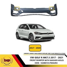 VW GOLF R MK7.5 2017 - 2020 FRONT BUMPER PRIMED WITH WASHER HOLES 