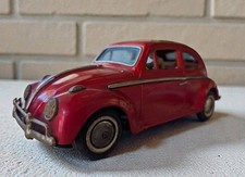 BANDAI VW VOLKSWAGEN BEETLE SEDAN CAR TIN BATTERY TOY JAPAN W/driver WORKS