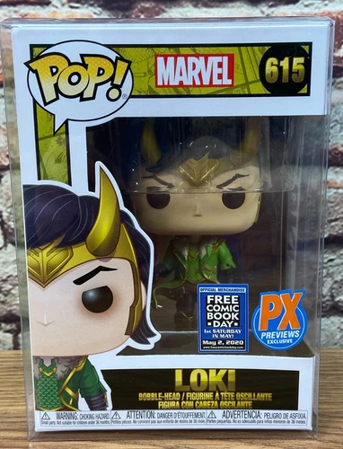 FUNKO POP VINYL 615-- Marvel Comics Loki -- FCBD PX Exclusive W/ Soft Protector