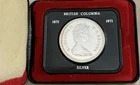1971 British Columbia Canada - Canadian Silver Dollar Uncirculated in Hard Case
