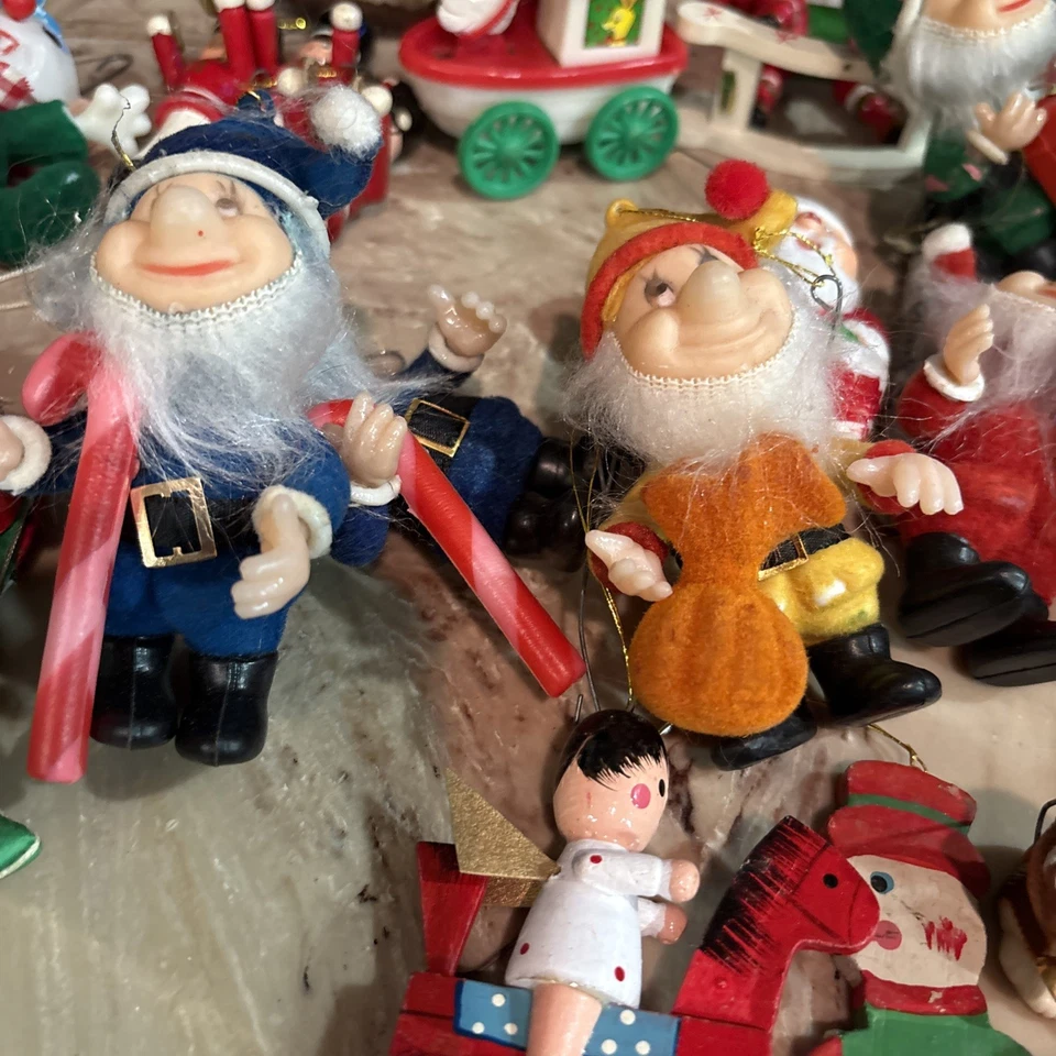 老式混批圣诞装饰品-小矮人,日本、台湾、中国 — 第 2/4 张图片