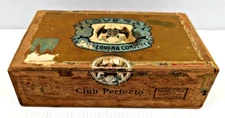 Cigar Box 'Lovera' Club Perfecto Claro Five Cents Straight Wood  2.5x5.5x9