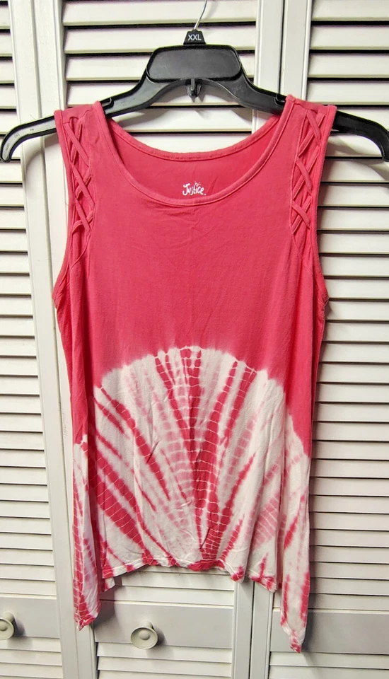 Justice Girls SZ 18-20 Pink Multi-Color Tie-Dye Tank Top - Image 2 of 4