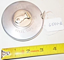 Tape Measure, ROE 50 foot Vintage Tape Measure, Steel Tape and Case, U.S.A.