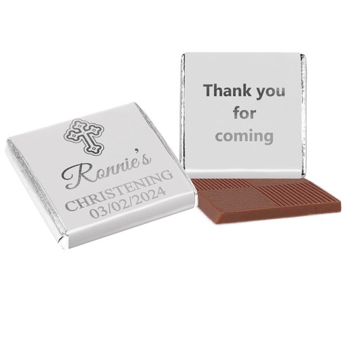 Personalised Chocolate Christening Baptism Favours Neapolitan Silver Gold Foils - Picture 19 of 20