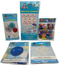 Bundle of Birthday Decorations Photo Props Fans Balloons Confetti Balloon NIP