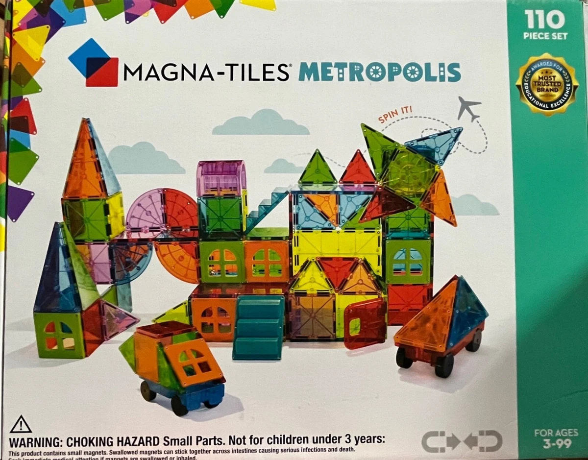 MAGNA-TILES Metropolis 110-Piece Magnetic Construction Set, The ORIGINAL  Magnetic Building Brand